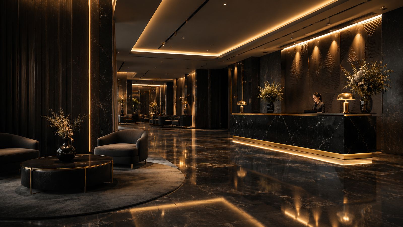 Lobby eines Premium-Hotels